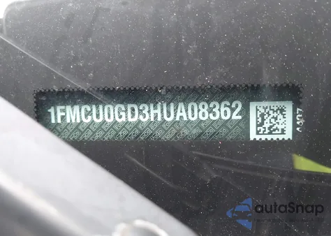 2017 Ford Escape Se from USA, damaged, VIN 1FMCU0GD3HUA08362